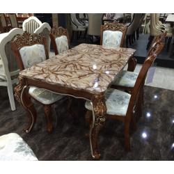 ชุดโต๊ะอาหารหิน 6 ที่นั่ง Caden 150*90*75 ซม.