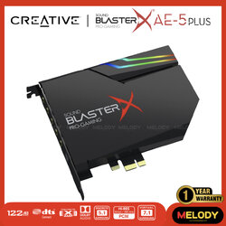 Creative Sound BlasterX AE-5 Plus Hi-res PCI-e Gaming Sound Card and DAC with RGB Lighting, Dolby Digital Live, and DTS