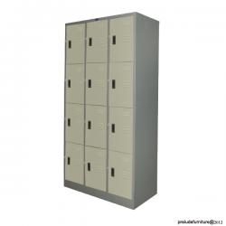 ตู้ล็อกเกอร์เหล็ก 12 ประตู (ไม่มีกุญแจ มีสายยู) ขนาด 91.4*45.7*182.9 ซม.