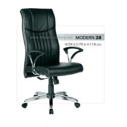 เก้าอี้สำนักงานพนักพิงสูง หลังพิงและเบาะหุ้มหนัง มีโช๊คปรับสูง-ต่ำ ขนาด 59*70*118 ซ.ม.