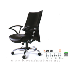 เก้าอี้สำนักงานพนักพิงสูงหุ้มหนัง PU ขนาด 64x68x99 ซม.