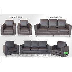 ชุดโซฟาผลิตจากฟองน้ำอย่างดี หุ้มหนัง PU เลือกสีหนังได้