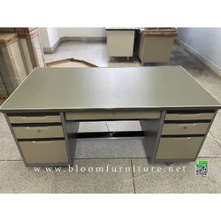 โต๊ะทำงานเหล็กพร้อมกระจก ขนาด 5 ฟุต (154*78*75.3 ซม)