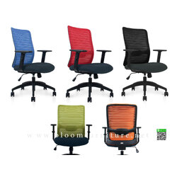 เก้าอี้สำนักงานผ้าตาข่าย วางแขนปรับระดับสูงต่ำได้ ขนาด 61x57x94 ซม.