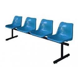 เก้าอี้แถวโพลี 4 ที่นั่ง โครงขาเหล็กพ่นดำ ( ขนาด 4 ที่นั่ง )