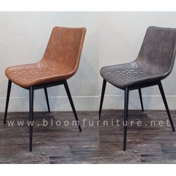 เก้าอี้โมเดิร์น Modern เก้าอี้หุ้มหนัง ขาเหล็ก ขนาด 47.5*55*84 ซม.