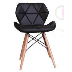 เก้าอี้อาหารขาไม้เบาะหุ้มหนัง รุ่น Diamond