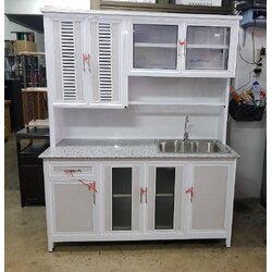 *พร้อมส่ง* ตู้ซิ้งสแตนเลสหน้าหินแกรนิตแท้ ขนาด 1.52 เมตร