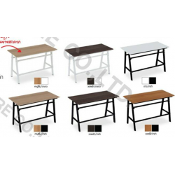 โต๊ะทำงานโครงขาเหล็กหน้าไม้เมลามีน