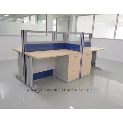 โต๊ะทำงานกลุ่ม โต๊ะ Call Center , Work Station พร้อมพาร์ทิชั่น 4 ที่นั่ง