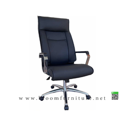 เก้าอี้ผู้บริหารหุ้มหนังขาเหล็ก มีโช๊คปรับสูงต่ำ ขนาด 60*70*104-112 ซม.