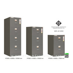 ตู้ลิ้นชักเหล็ก มี มอก. เหล็กหนา 0.6 มิล สีเทาราชการ และ เทาสลับทูโทน