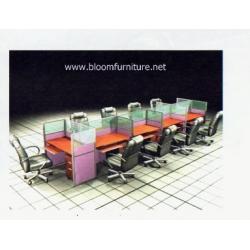 โต๊ะทำงานกลุ่มพร้อม Partition สำหรับ 9 ที่นั่ง ขนาด 550x126x120 ซม.