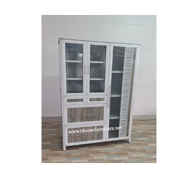 ตู้กับข้าว ตู้ครัวอลูมิเนียมเก็บภาชนะ ขนาด 121x52x189 ซม.