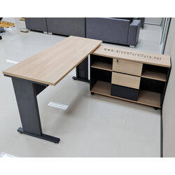 โต๊ะทำงานตัวแอลโครงขาเหล็กพร้อมตู้ข้าง ICON / Working Desk with L shape