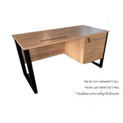 โต๊ะทำงานโครงขาเหล็กพร้อมลิ้นชัก ขนาด และ สีปรับตามต้องการได้