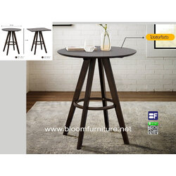 โต๊ะกาแฟ โต๊ะคาเฟ่ ผลิตจากไม้ยางพารา ขนาด 60x60x75 ซม.