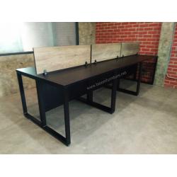 โต๊ะทำงานกลุ่มโครงขาเหล็ก มินิสกรีนไม้เคลือบผิวเมลามีน เลือกสี และ ขนาดได้ตามต้องการ