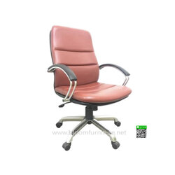 เก้าอี้สำนักงานหุ้มหนัง ขาเหล็กมีโช๊ค ขนาด 64x75x115 ซม.