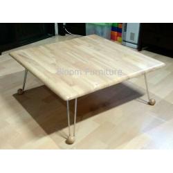 โต๊ะญี่ปุ่นไม้ยางพารา ขาเหล็กชุบพับเก็บได้ ขนาด 60 , 75 ซม.