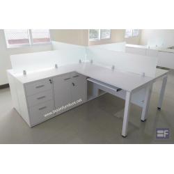 โต๊ะทำงานกลุ่มพร้อมตู้ข้าง (ราคาต่อชุดไม่รวมกระจก)