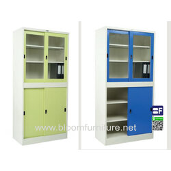 ตู้เหล็กเก็บเอกสารบานเลื่อนทรงสูง 2 ตอน ขนาด 91.4*45.7*183 ซม.