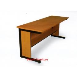 โต๊ะทำงานโล่งผิวเมลามีนขาเหล็ก ขนาด 12-150*61*75 ซม.