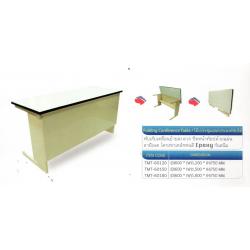 โต๊ะพับโครงเหล็กทั้งตัว หน้าโต๊ะปิดผิวลามิเนทสีขาว ขนาด 120 -180 ซม.