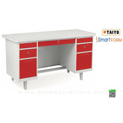 โต๊ะทำงานเหล็กพร้อมกระจก ขนาด 153x77x75 ซม. (SmartForm)