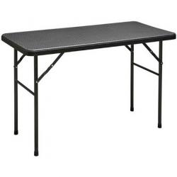 โต๊ะพับหวายเทียม โครงเหล็ก ขนาด 122*60*74 ซม.