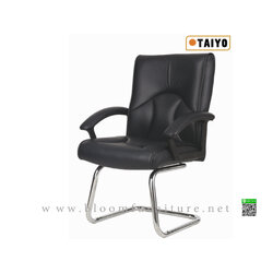 เก้าอี้สำนักงาน เก้าอี้รับรองขาโค้งC หุ้มหนัง PU เหล็กหนาแข็งแรง รับน้ำหนักได้มาก