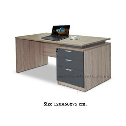 โต๊ะทำงานพร้อมลิ้นชัก มีกุญแจล็อก ขนาด 120x60x75 ซม.