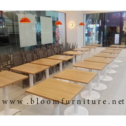 โต๊ะคาเฟ่ โต๊ะร้านกาแฟ ขาเหล็ก หน้าโต๊ะสั่งตัดตามขนาดที่ต้องการได้