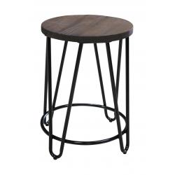 เก้าอี้บาร์สูง เก้าอี้โครงเหล็กเบาะไม้สไตล์โมเดิร์น