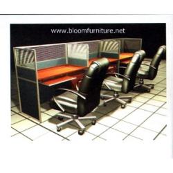 โต๊ะทำงานกลุ่มพร้อม Partition สำหรับ 3 ที่นั่ง ขนาด 360x62x120 ซม.