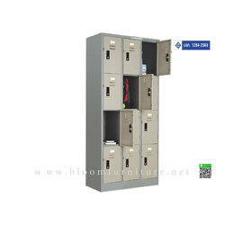 ตู้ล็อกเกอร์เหล็ก 12 ประตูพร้อมกุญแจล็อก ขนาด 92x46x183 ซม. มาตรฐาน มอก.