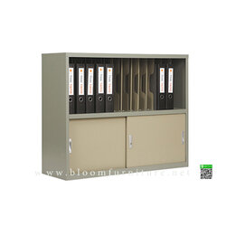 ตู้เหล็กเก็บเอกสารบานเลื่อนทึบ พร้อมชั้นวางแฟ้ม ขนาด 120x40x88 ซม.