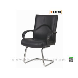 เก้าอี้สำนักงาน เก้าอี้รับรองขาโค้งC หุ้มหนัง PU เหล็กหนาแข็งแรง รับน้ำหนักได้มาก