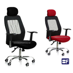 เก้าอี้ผู้จัดการเบาะเสริมฟองน้ำหุ้มผ้าตาข่าย มีโช๊คปรับสูงต่ำ