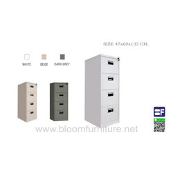 ตู้ลิ้นชักเหล็ก 4 ลิ้นชัก มีกุญแจล็อก ขนาด 47x60x132 ซม.