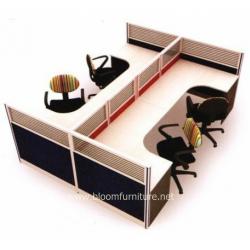 โต๊ะทำงานกลุ่ม 4 ที่นั่ง โต๊ะ Call Center , Work Station พร้อมพาร์ทิชั่น