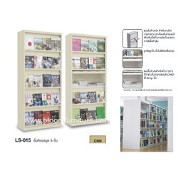 ชั้นวางหนังสือห้องสมุด 5 ชั้น ขนาด 91.5x45.7x183 ซม.