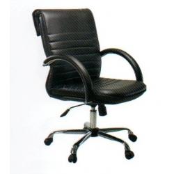 เก้าอี้สำนักงานมีโช๊คปรับสูงต่ำ ที่วางแขนโครงเหล็กเสริมฟองน้ำหุ้มหนัง