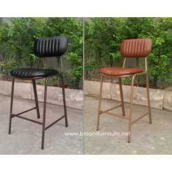 เก้าอี้สตูลบาร์สูงเสริมเบาะหุ้มหนัง