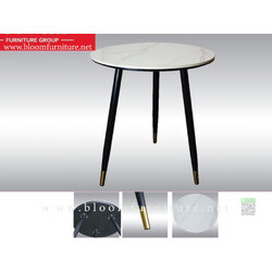 โต๊ะกลมหน้าเซลามิคเงา ขาเหล็กพ่นสี ขนาด 60x60x75 ซม.