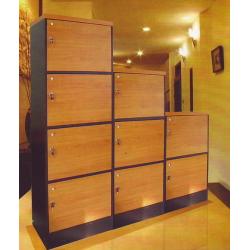 ตู้ล็อกเกอร์ไม้พร้อมชุดกุญล็อกทุกประตู ขนาดกว้าง 60 ซม.