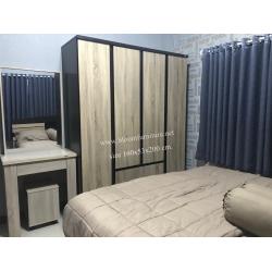 ตู้เสื้อผ้า 4 บานเปิด ขนาด 160x53x200 ซม.