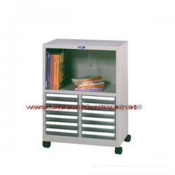 ตู้ลิ้นชักเก็บเอกสารแยกประเภท 12 ลิ้นชัก พร้อมช่องวางหนังสือ