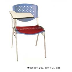 เก้าอี้เลคเชอร์ โครงเหล็กที่นั่งพลาสติกเกรด PP เสริมเบาะหุ้มหนัง