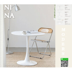 โต๊ะกาแฟ โต๊ะโมเดิร์นสีขาวทรงกลม ขนาด 60 และ 70 ซม.